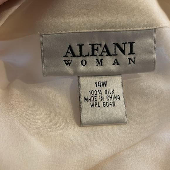 Alfani Woman Elegant Cream Women's Set of  Two Button Down Silk Blouse - Picture 6 of 6